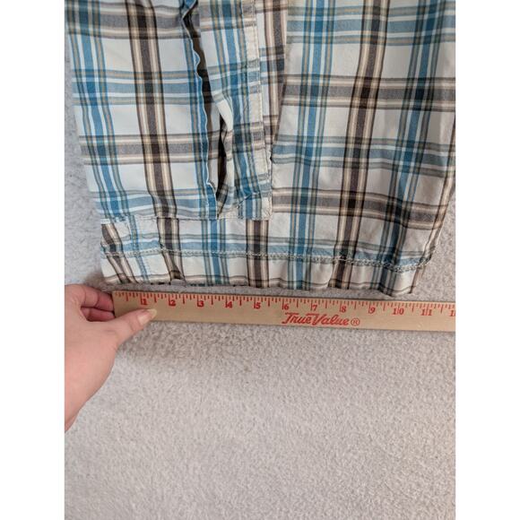 American Eagle Cargo Shorts Mens 28 Plaid Preppy Longer Length - Picture 6 of 12